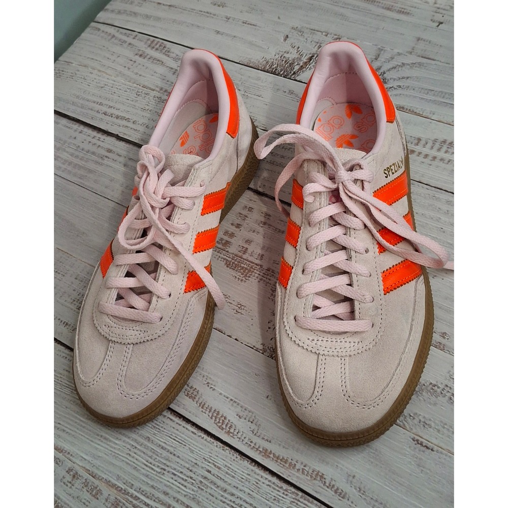 Adidas Handball Spezial Pink Solar Orange Suede Gum Sole IF6561 Womens 5 US